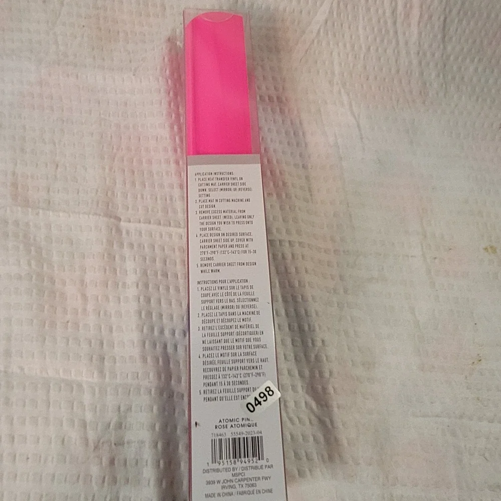 Make Market Atomic Pink Matte Heat Transfer Vinyl‎ HTV 12in x 24in DIY Crafting